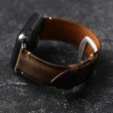 Correa de reloj clásica marrón oscuro
