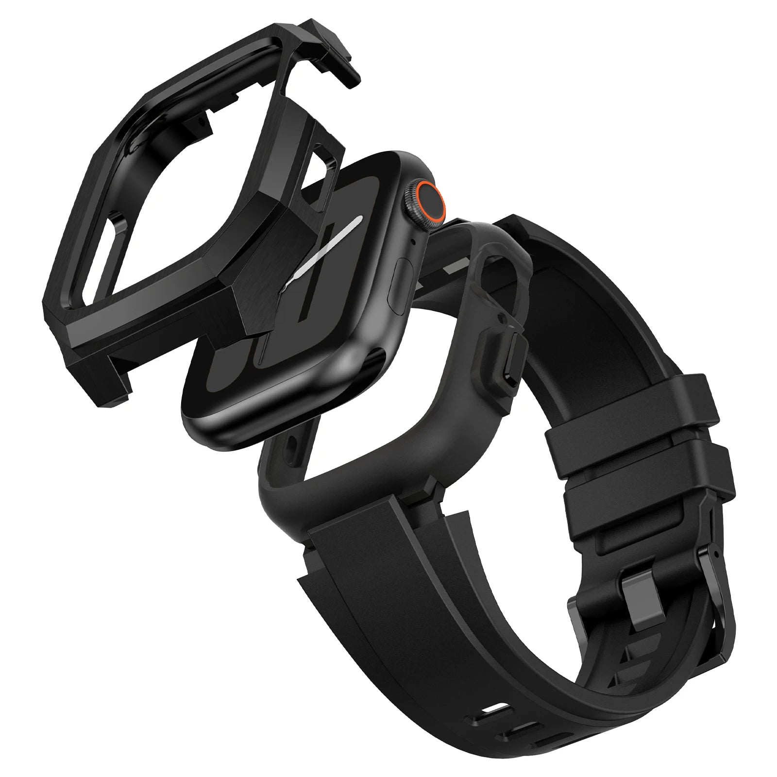 Stainless Steel Case with Rubber Band for Apple Watch