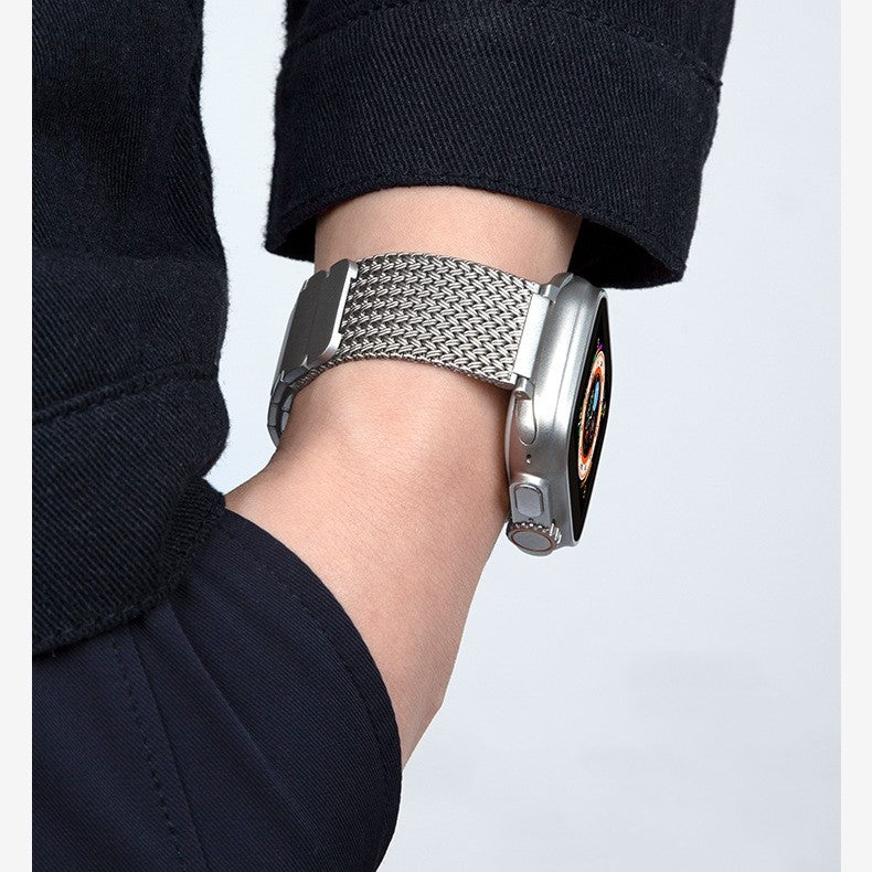 Men’s Magnetic Braided Steel Band for Apple Watch