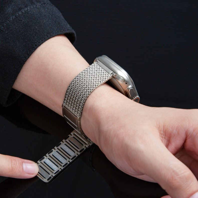 Men’s Magnetic Braided Steel Band for Apple Watch