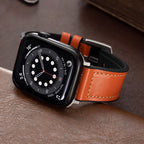 Men’s Apple Watch Band with Leather Exterior and Silicone Lining