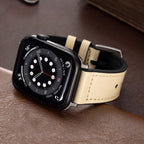Men’s Apple Watch Band with Leather Exterior and Silicone Lining