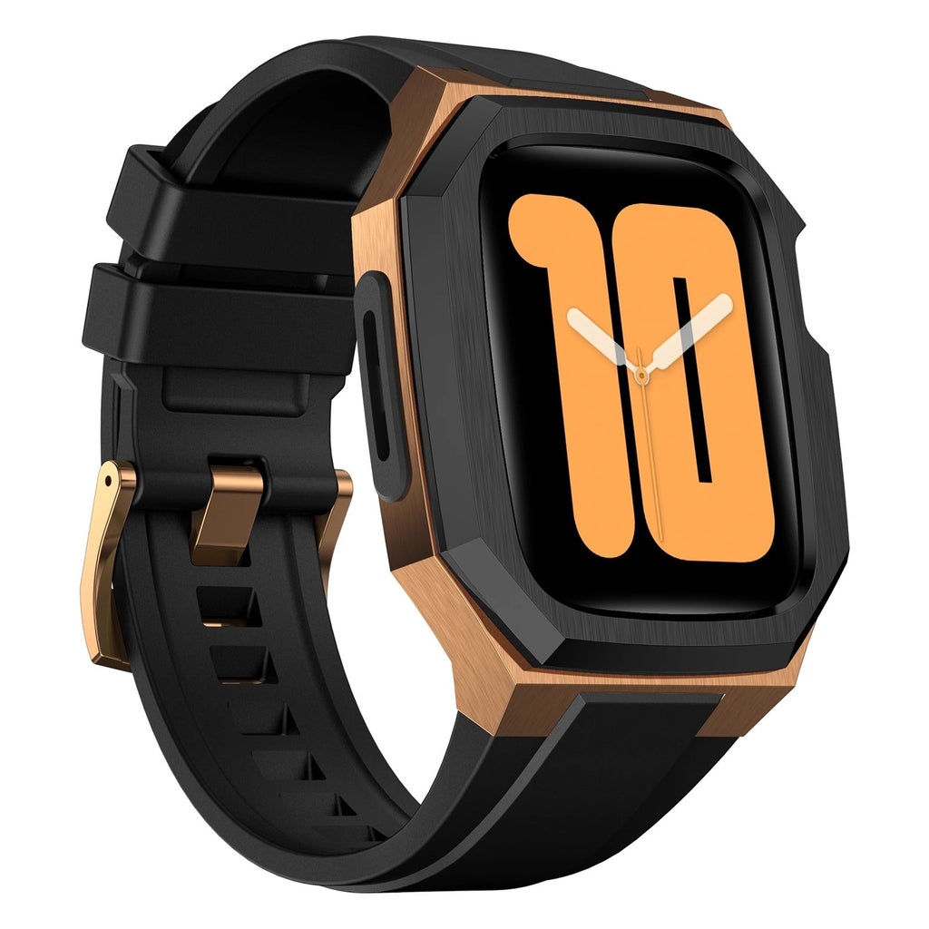 Stainless Steel Case with Rubber Band for Apple Watch