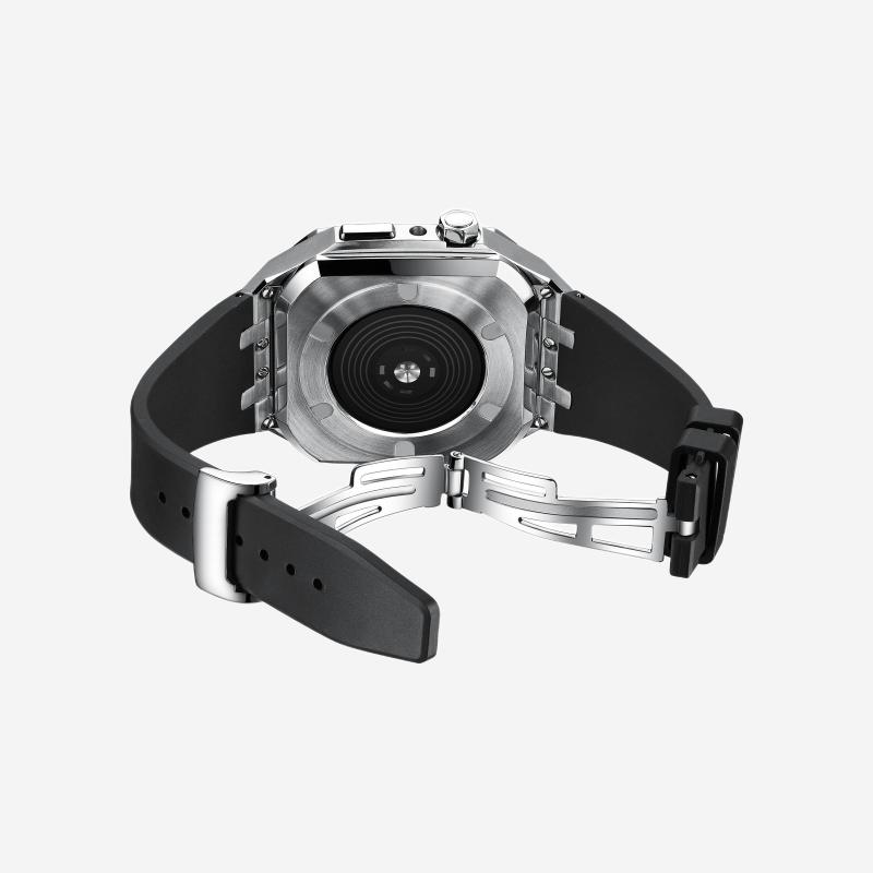 Pulseira de Silicone com Case em Aço Inoxidável para Apple Watch – AP9006