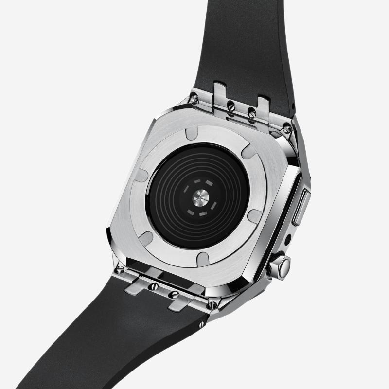 Pulseira de Silicone com Case em Aço Inoxidável para Apple Watch – AP9006